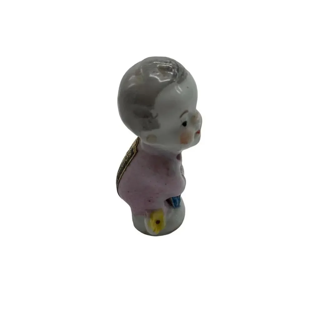 Vintage Porcelain Thimble Figurine The Little Gentleman